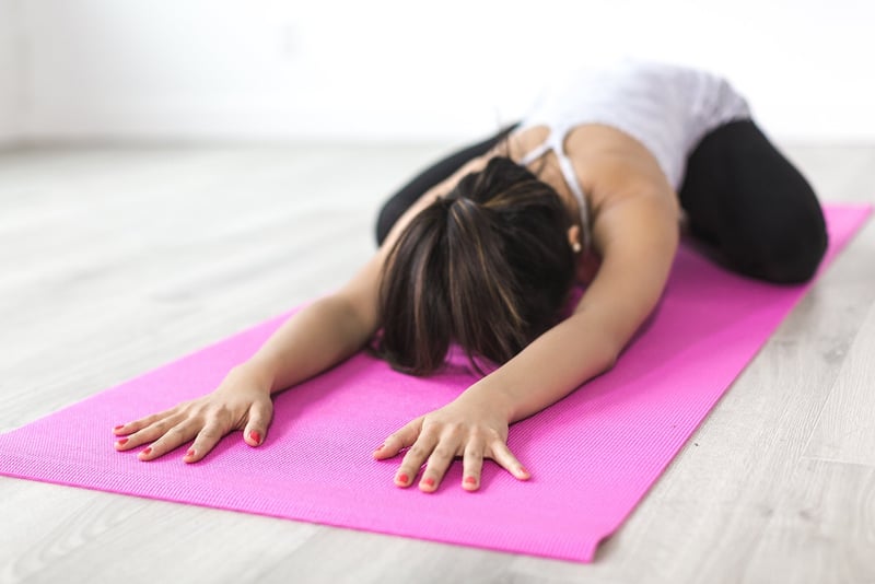 Yoga pose on the beach